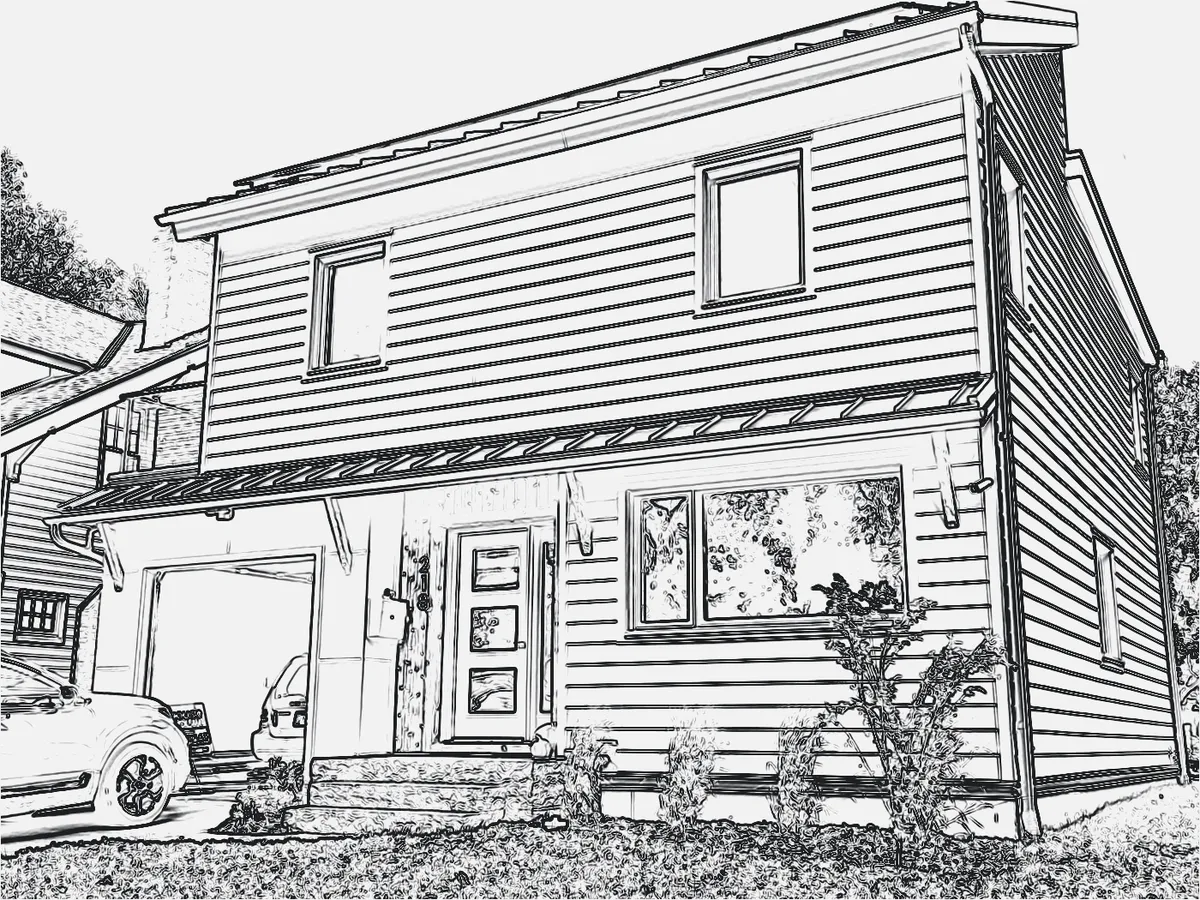 Ink sketch of Clintonville Passive House