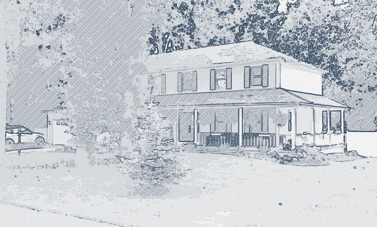 Pencil sketch of Northeast Retrofit