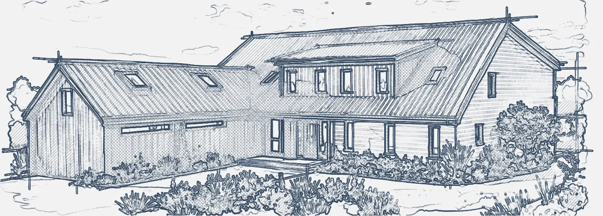 Pencil sketch of Columbus Passive Retrofit